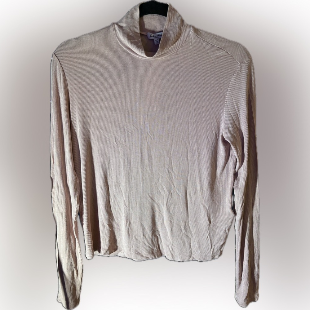 NWT - Splendid - Ribbed Mock Neck Crop Top In Rose (S)